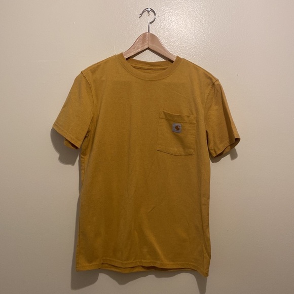 CARHARTT original fit cotton blend yellow tee . Size S - Picture 3 of 8